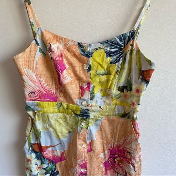 Anthropologie || Farm Rio Tropical Shift Dress Tie Back Small - Picture 3 of 9